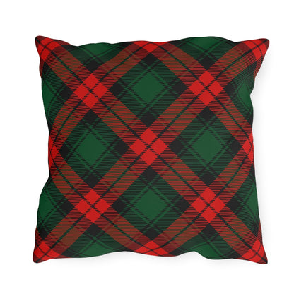 Red and Green Tartan Plaid Outdoor Pillow