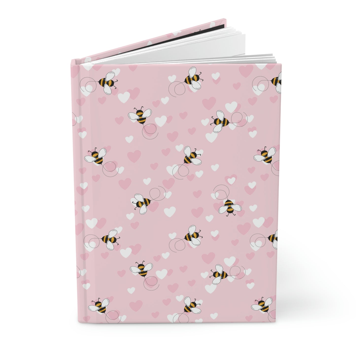 Honey Bee Hearts Hardcover Journal Matte