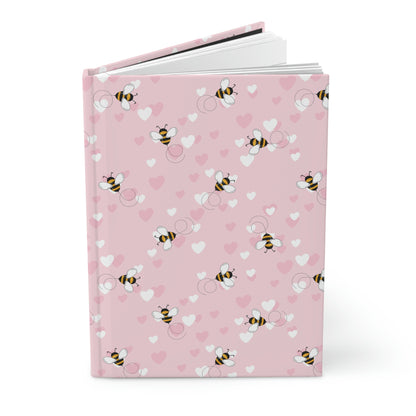 Honey Bee Hearts Hardcover Journal Matte