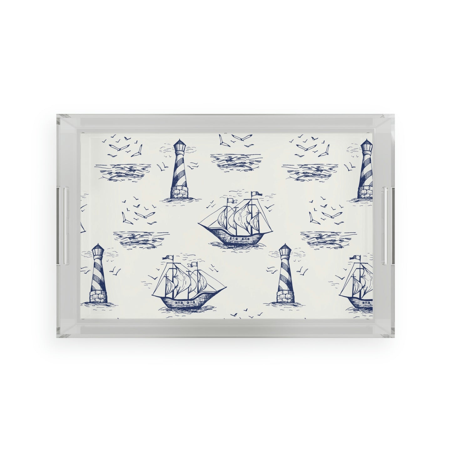 Vintage Ships Acrylic Serving Tray