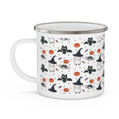Bats and Pumpkins Stainless Steel Camping Mug - Puffin Lime