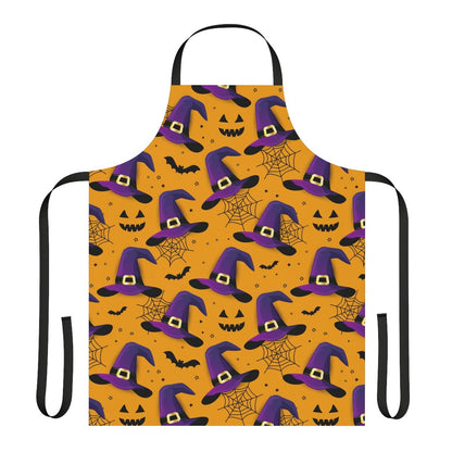 Bats and Witch Hats Apron - Puffin Lime