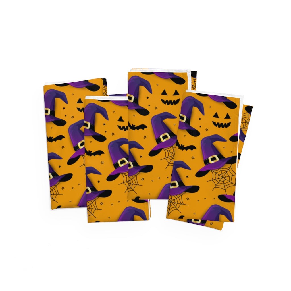 Bats and Witch Hats Napkins - Puffin Lime