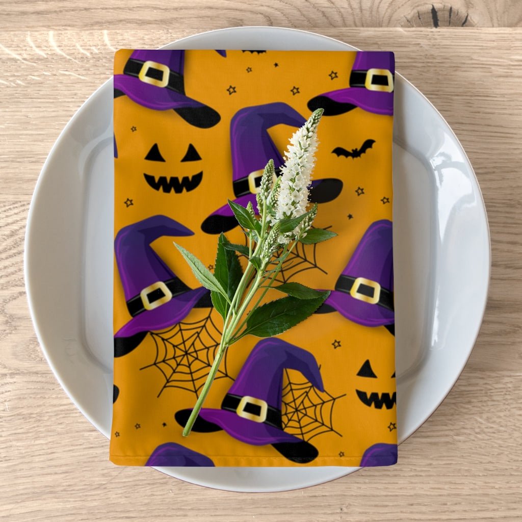 Bats and Witch Hats Napkins - Puffin Lime