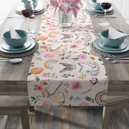 Easter Bunnies and Rainbows Table Runner