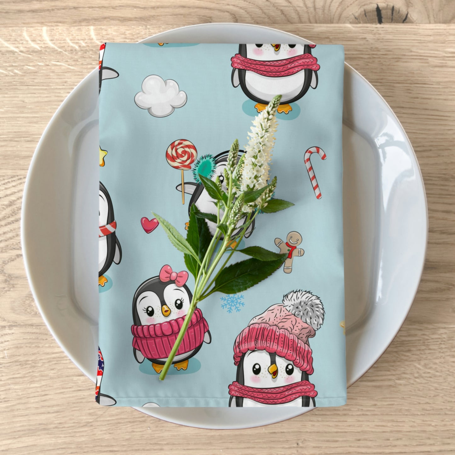 Penguins in Winter Clothes Napkins
