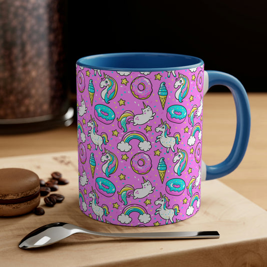 Donuts and Rainbows Accent Coffee Mug, 11oz