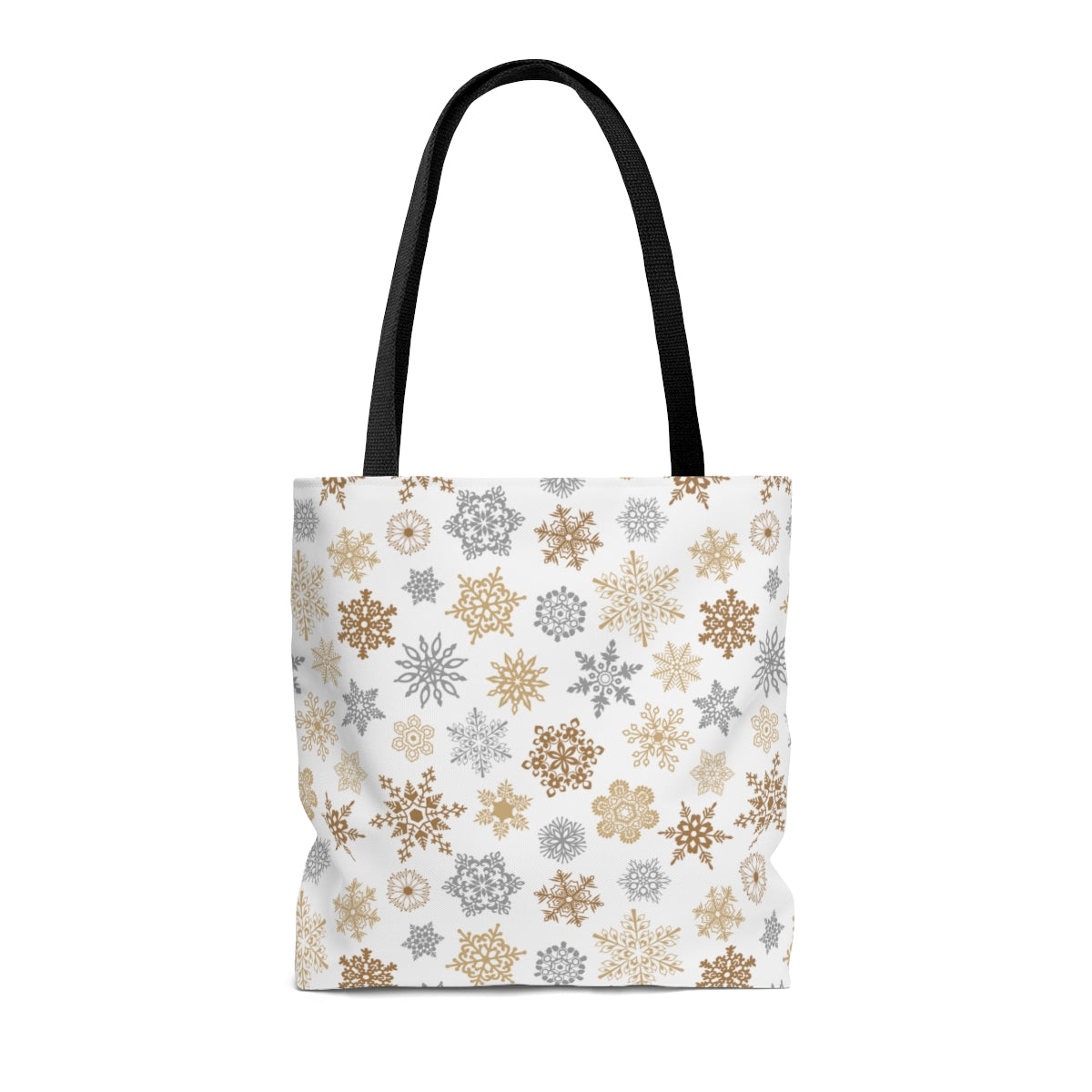 Gold and Silver Snowflakes Tote Bag