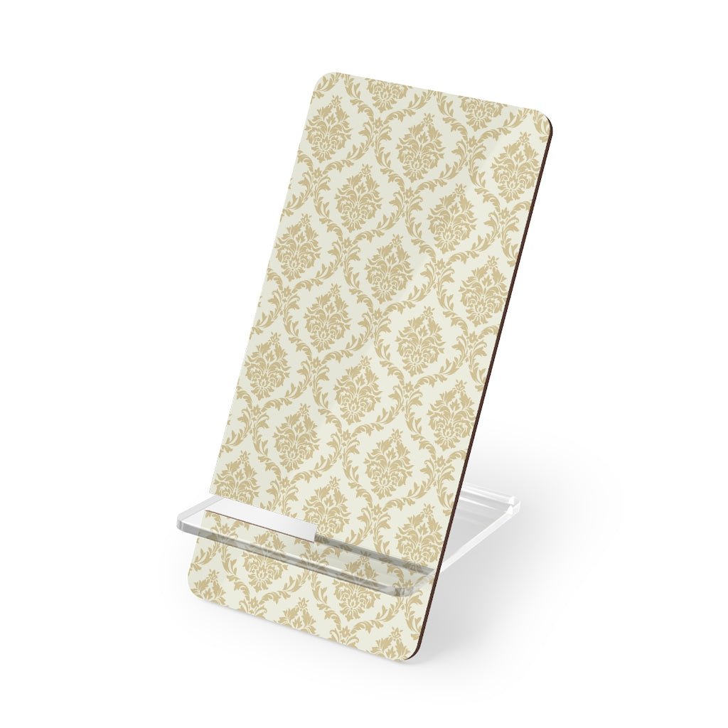 Beige Damask Mobile Display Stand for Smartphones - Puffin Lime