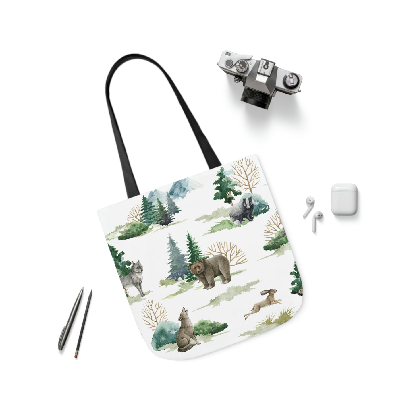 Wild Forest Animals Polyester Canvas Tote Bag
