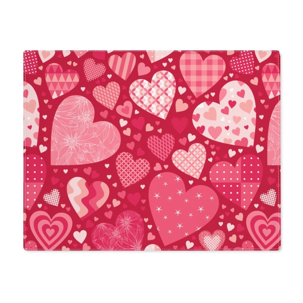 Blissful Hearts Cotton Placemat - Puffin Lime