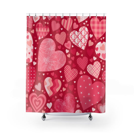 Blissful Hearts Fabric Shower Curtains - Puffin Lime
