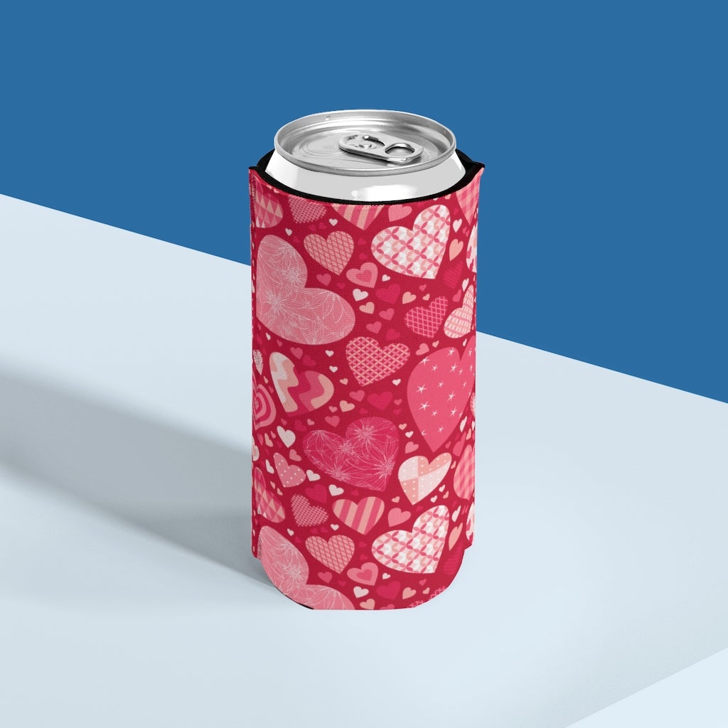 Blissful Hearts Slim Can Cooler - Puffin Lime