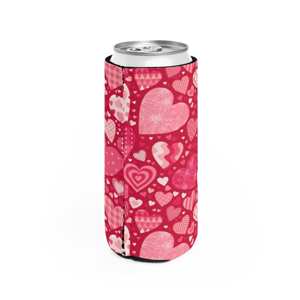 Blissful Hearts Slim Can Cooler - Puffin Lime
