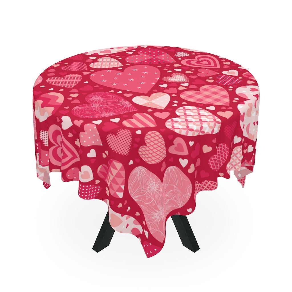 Blissful Hearts Table Cloth - Puffin Lime