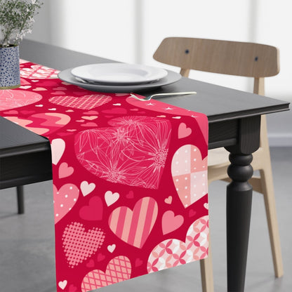 Blissful Hearts Table Runner - Puffin Lime