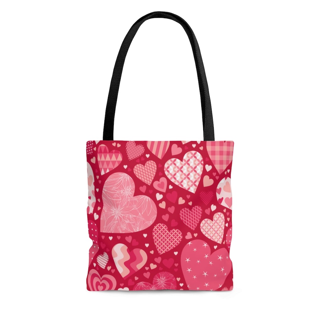 Blissful Hearts Tote Bag - Puffin Lime