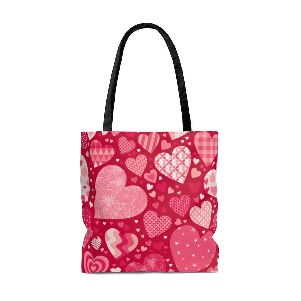 Blissful Hearts Tote Bag - Puffin Lime