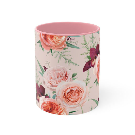 Blush Roses Accent Mug - Puffin Lime