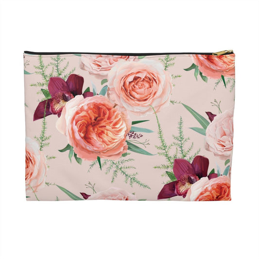 Blush Roses Accessory Pouch - Puffin Lime