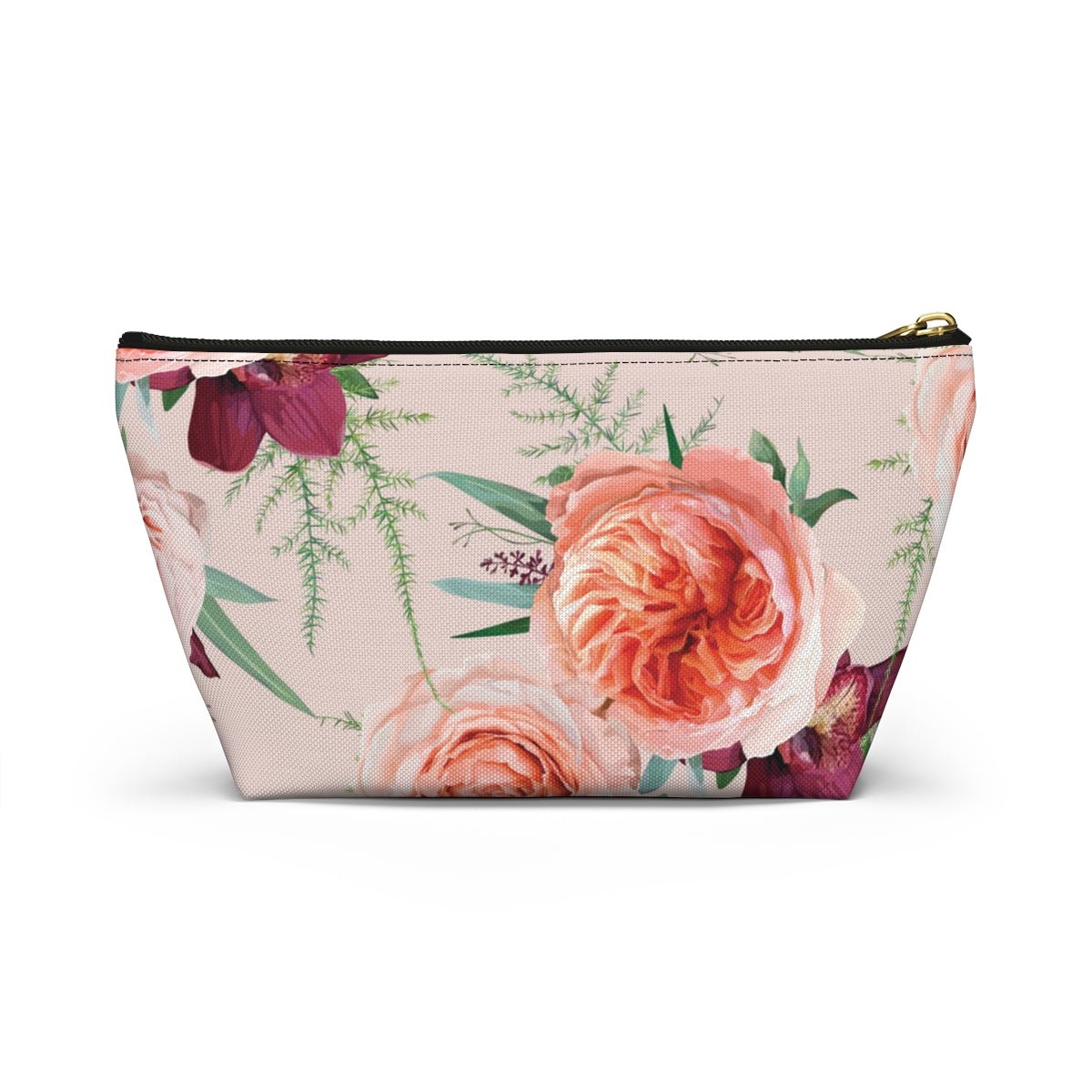 Blush Roses Accessory Pouch w T-bottom - Puffin Lime