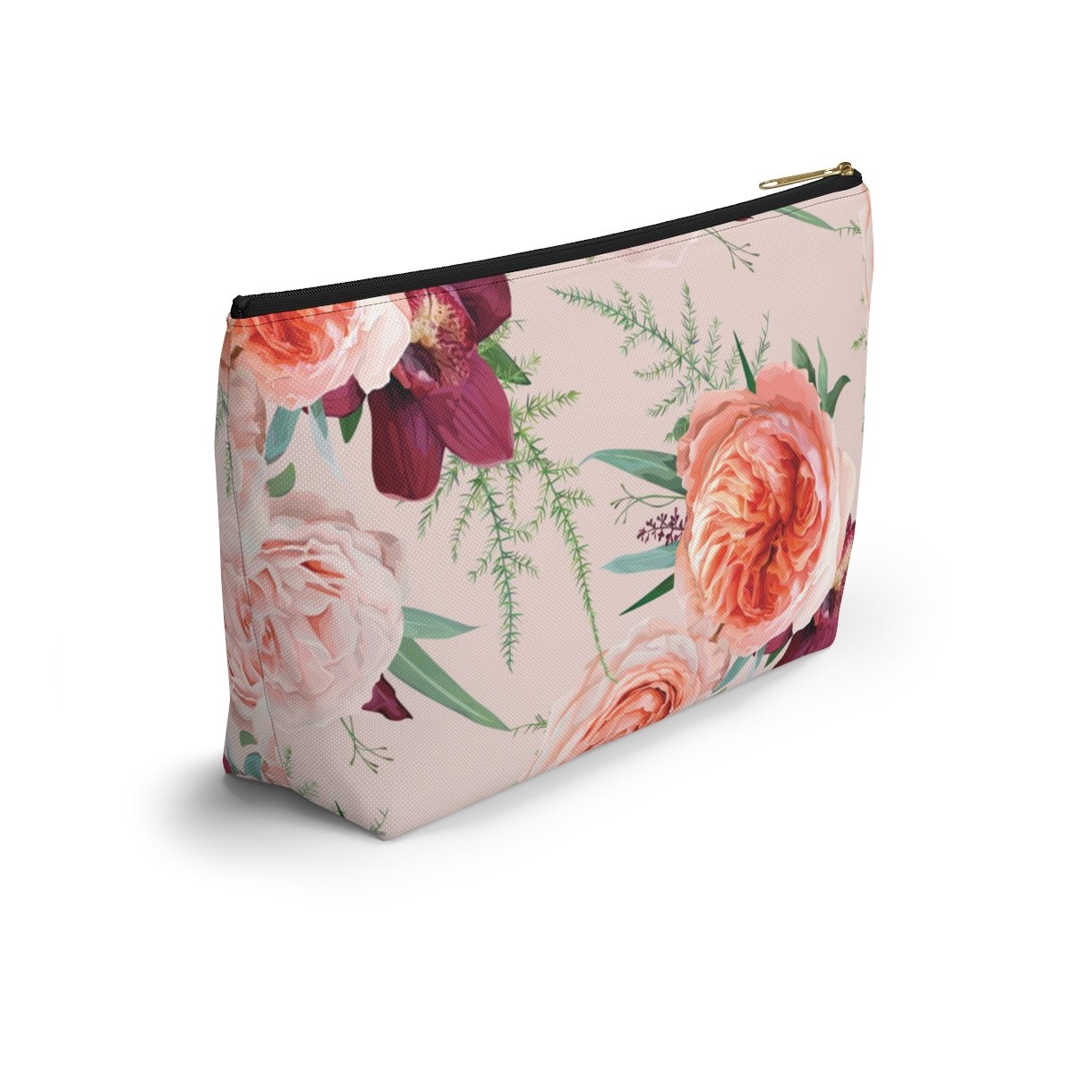 Blush Roses Accessory Pouch w T-bottom - Puffin Lime