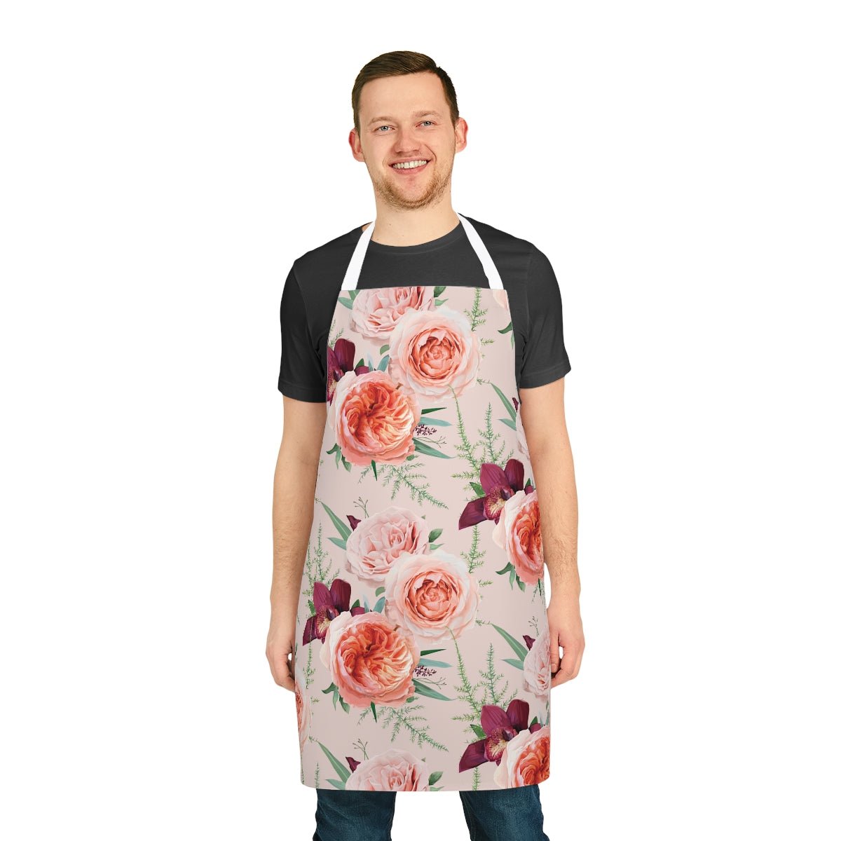 Blush Roses Apron - Puffin Lime