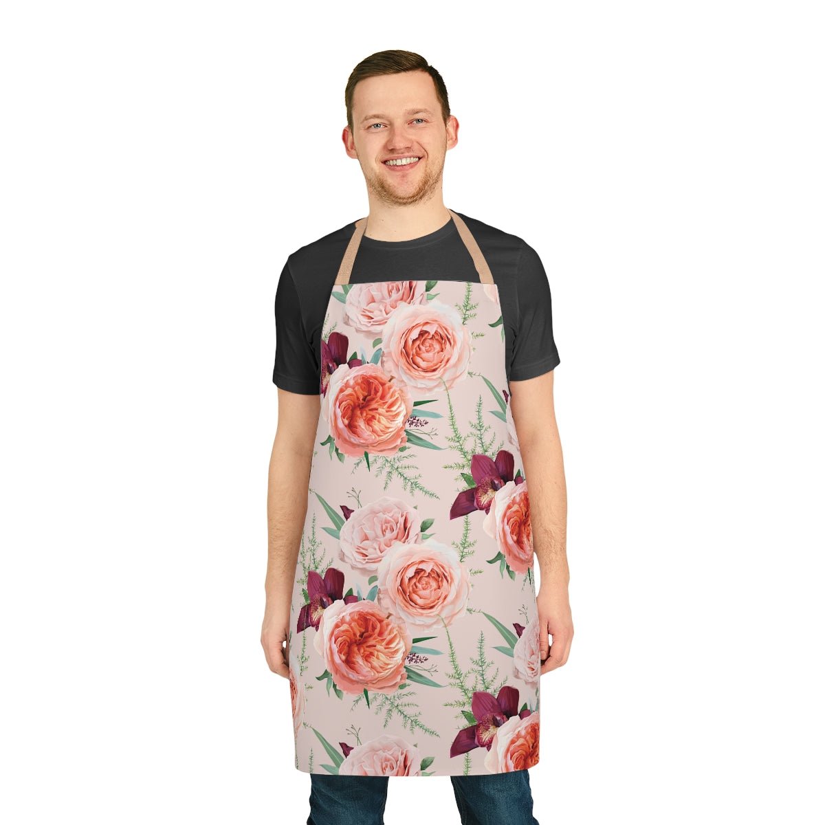 Blush Roses Apron - Puffin Lime