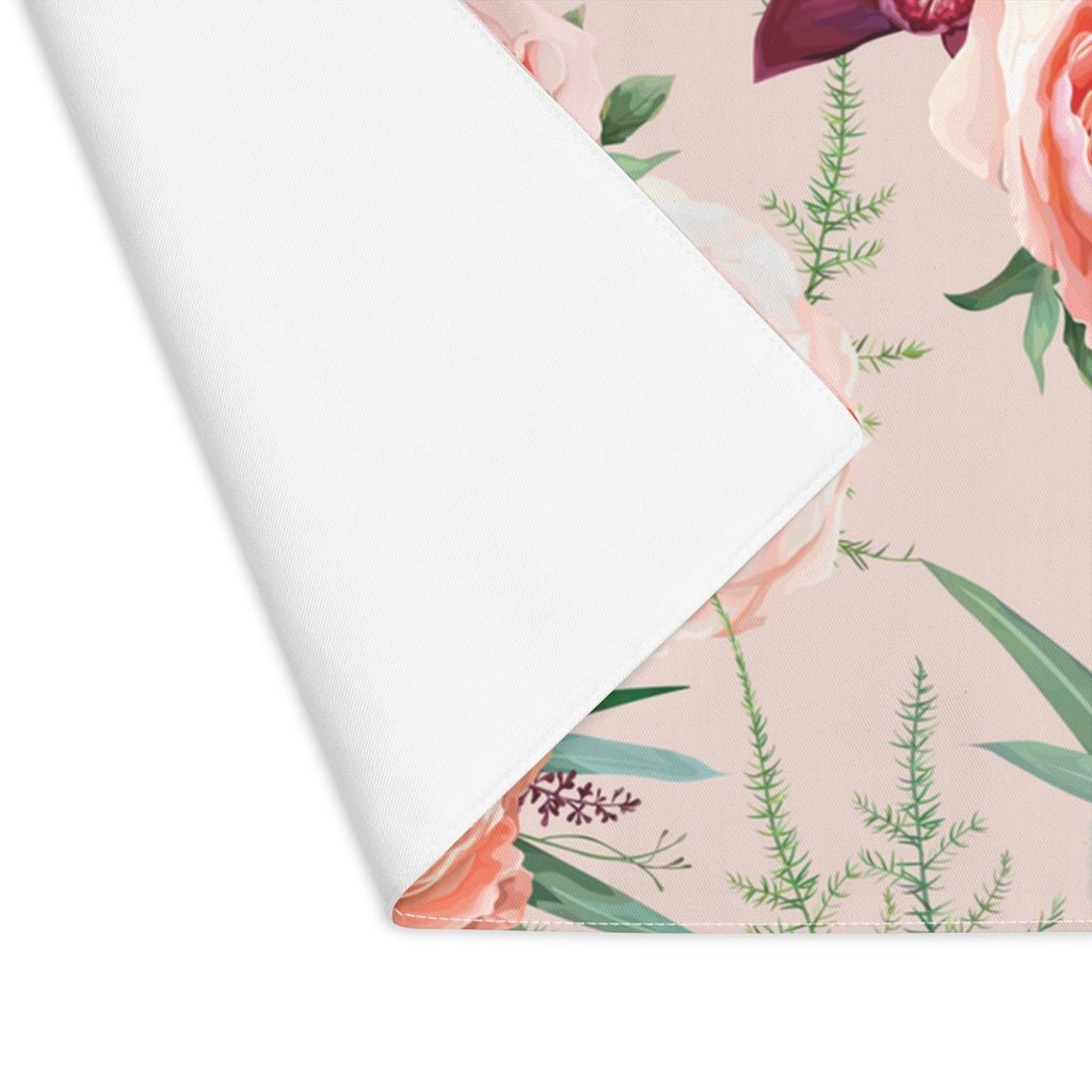 Blush Roses Fabric Placemat - Puffin Lime