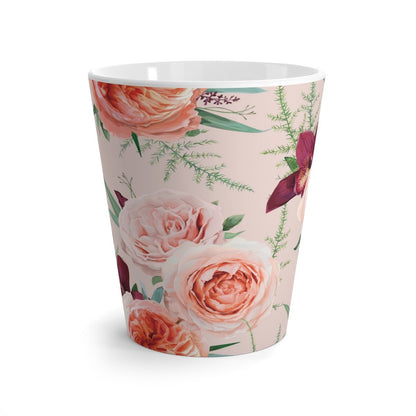 Blush Roses Latte Mug - Puffin Lime