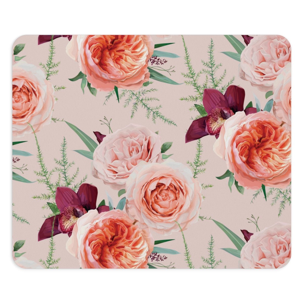 Blush Roses Mouse Pad - Puffin Lime