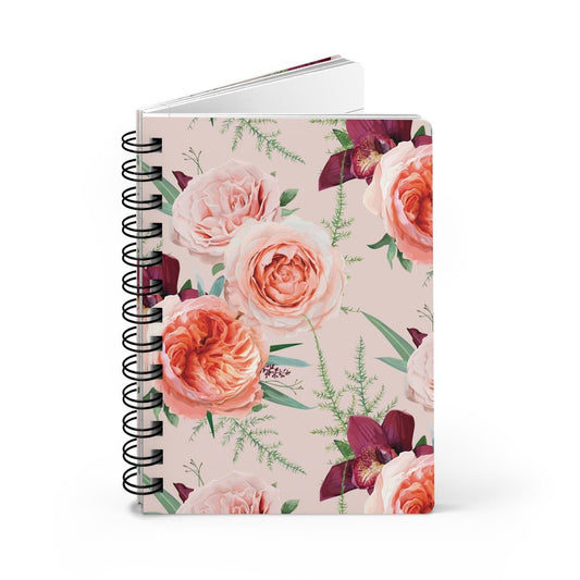 Blush Roses Spiral Bound Journal - Puffin Lime