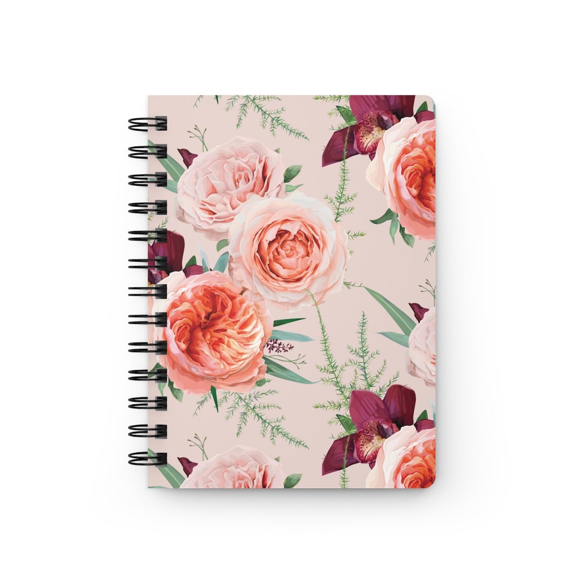 Blush Roses Spiral Bound Journal - Puffin Lime