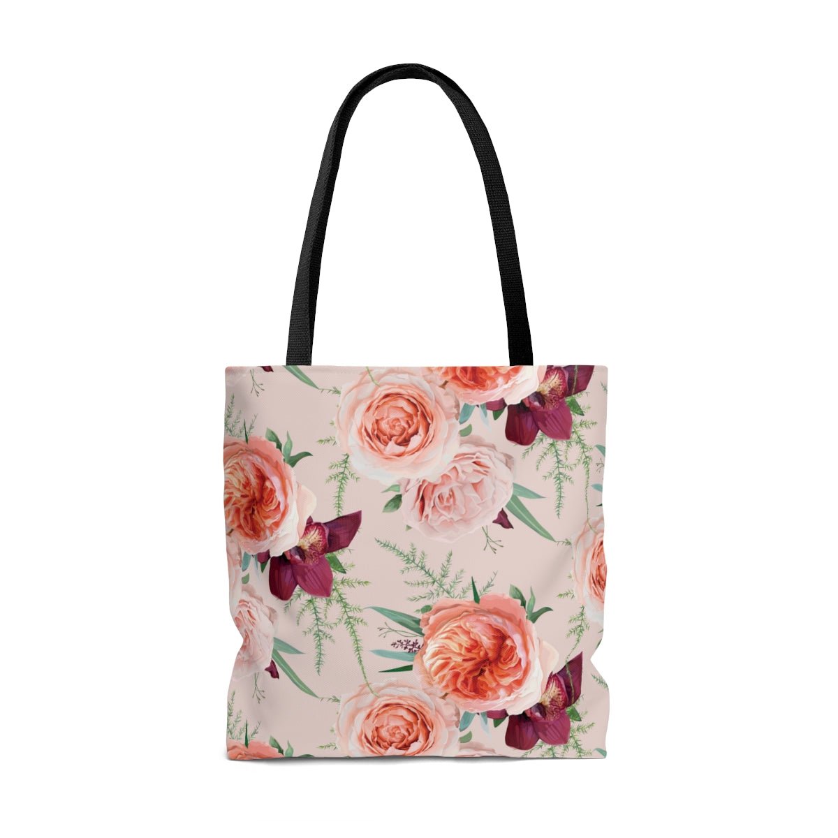 Blush Roses Tote Bag - Puffin Lime