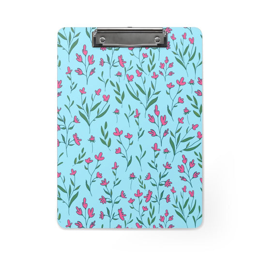 Bright Pink Flowers Clipboard - Puffin Lime