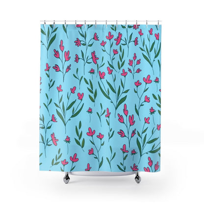 Bright Pink Flowers Shower Curtains