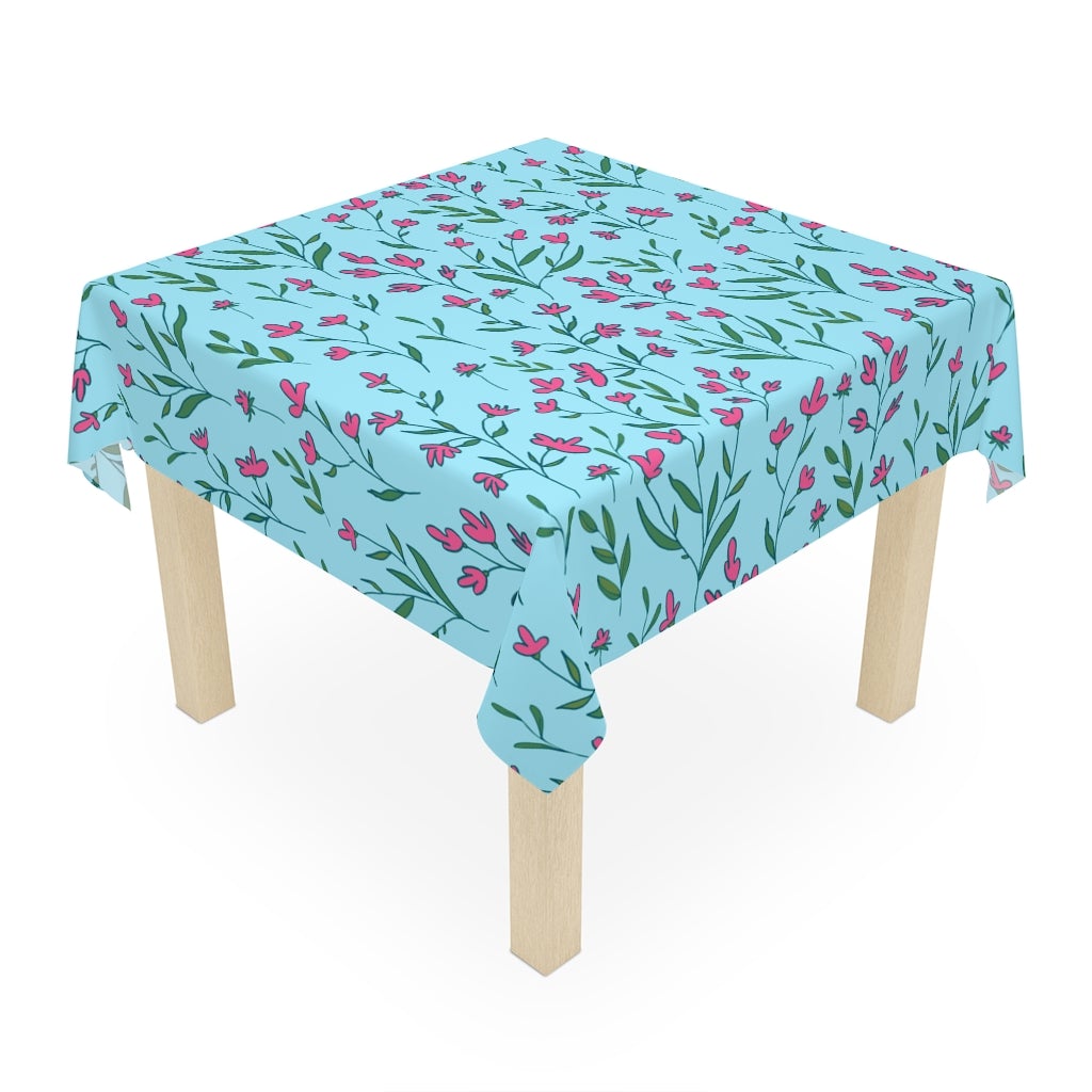 Bright Pink Flowers Table Cloth
