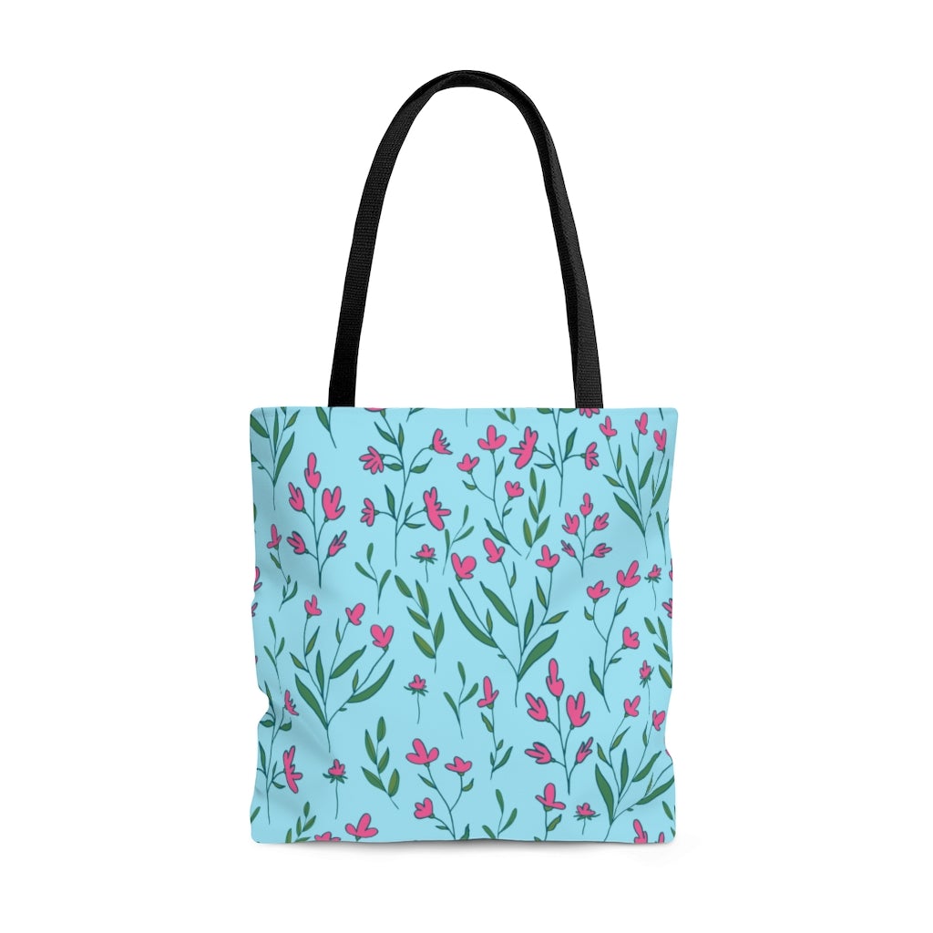 Bright Pink Flowers Tote Bag