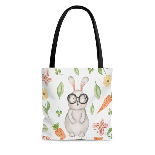 Bunny with Eyeglasses Tote Bag - Puffin Lime