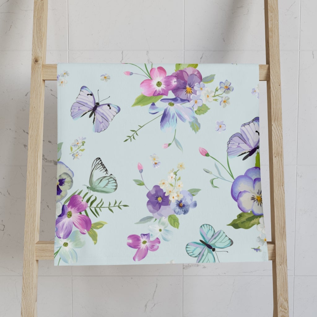 Butterflies and Flowers Hand Towel