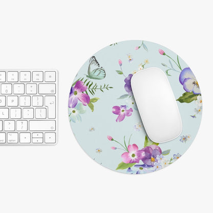 Butterflies and Flowers Mouse Pad - Puffin Lime