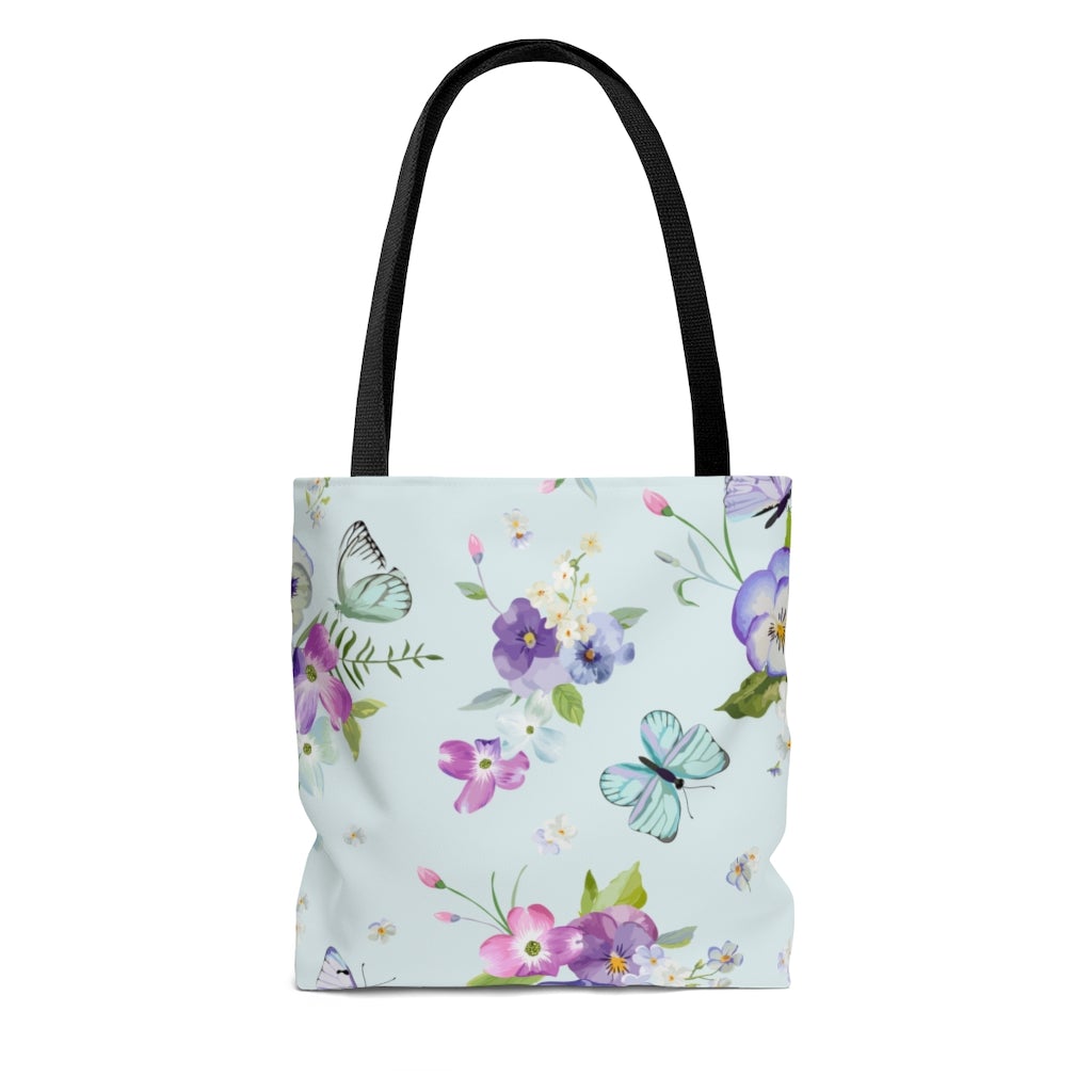 Butterflies and Flowers Tote Bag