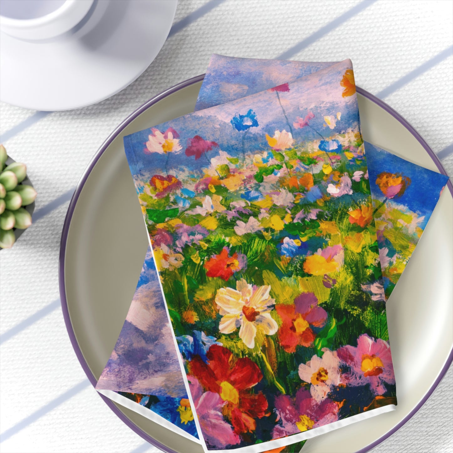 Claude Monet Flower Garden Napkins Set of Four