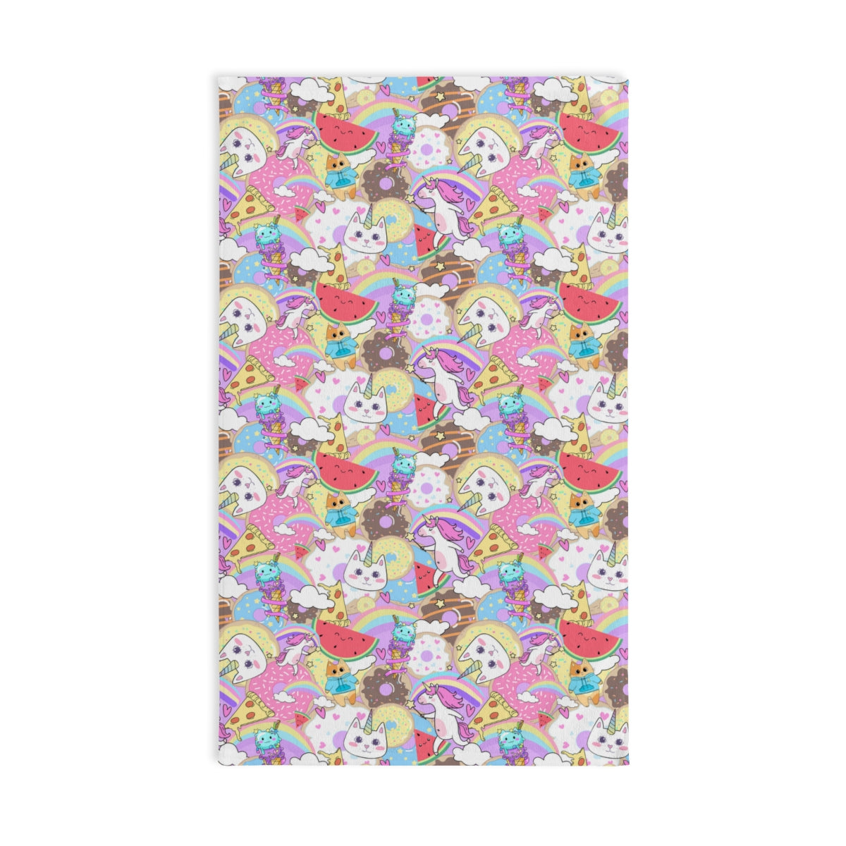 Unicorn Cats and Watermelons Hand Towel