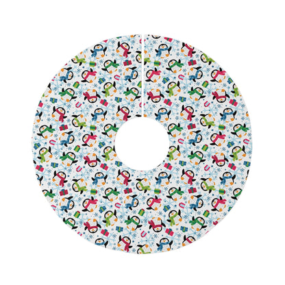 Penguins and Snowflakes Round Tree Skirt