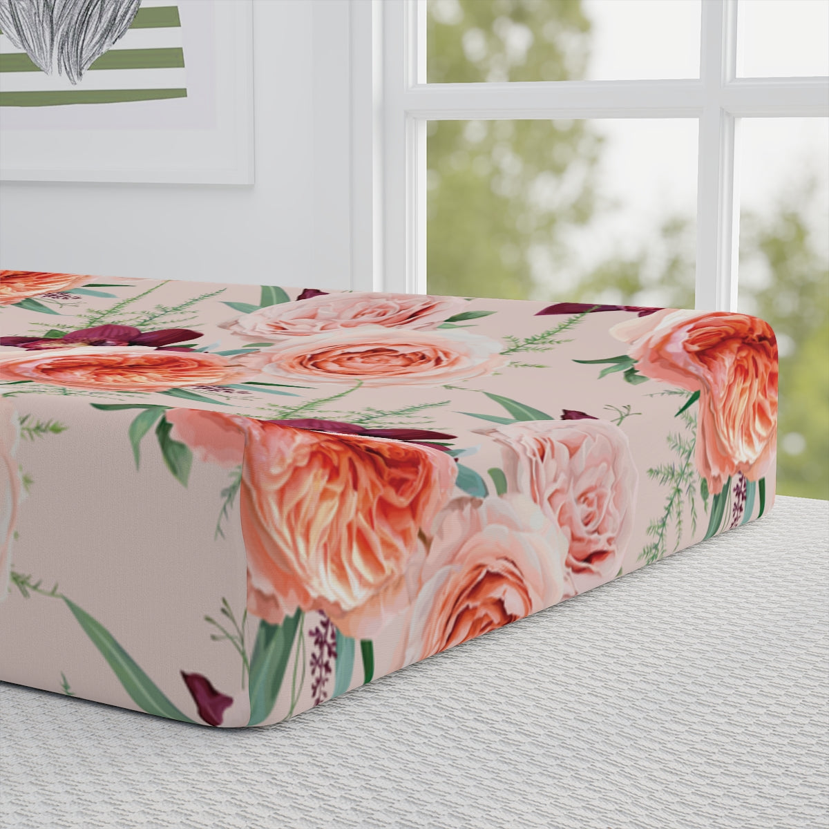 Blush Roses Baby Changing Pad Cover