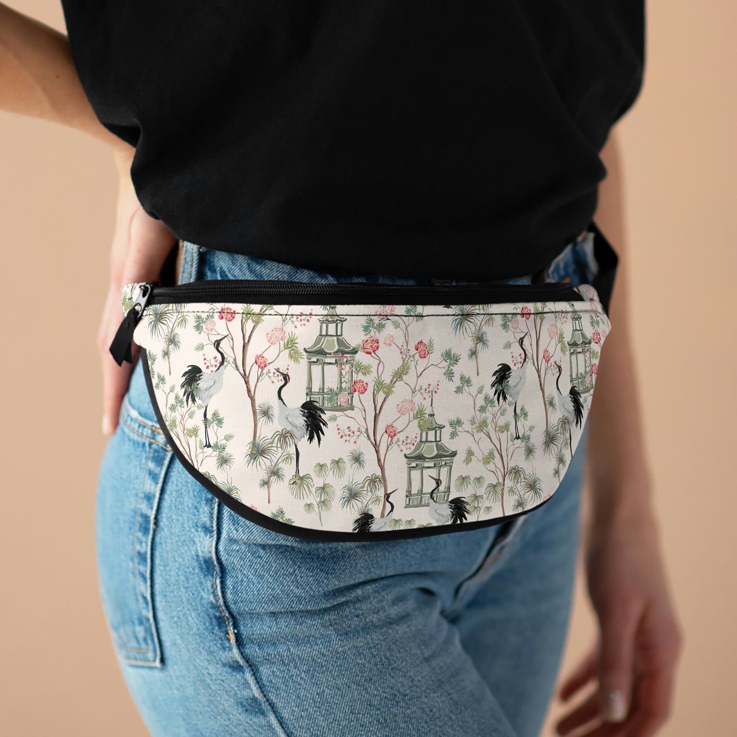 Chinoiserie Rose Trees Fanny Pack