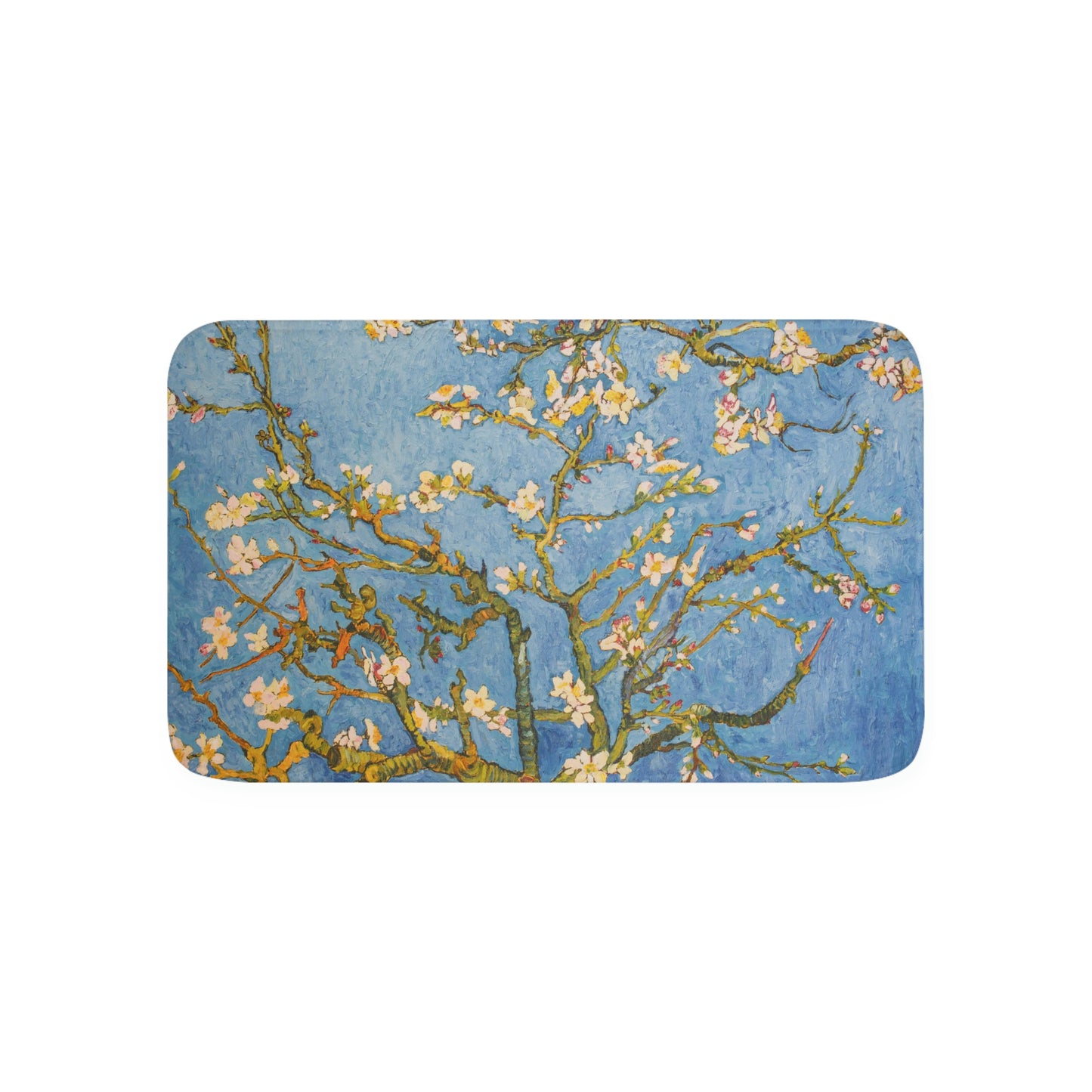 Van Gogh Blossoming Almond Tree Memory Foam Bath Mat