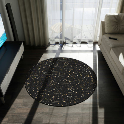 Stars and Zodiac Signs Round Rug