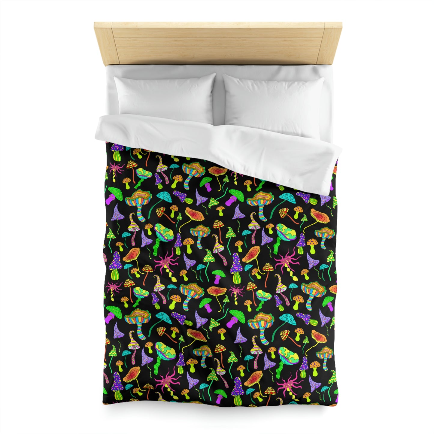 Happy Mushrooms Microfiber Duvet Cover